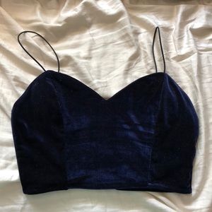 Blue Velvet Crop Top